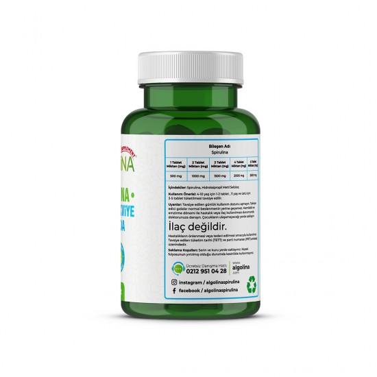 Algolina Spirulina Tablet 525 Mg - 120 Tablet (2 Adet)